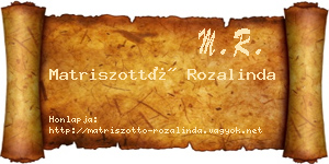 Matriszottó Rozalinda névjegykártya